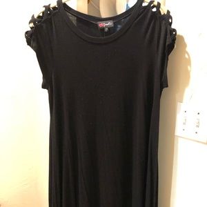 Black cut out cotton dress